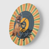 Grande Horloge Ronde Retro Night Dog Music (Angle)