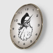 Grande Horloge Ronde Rétro Santa Claus Round Wall Clock (Angle)
