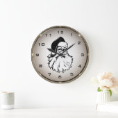 Grande Horloge Ronde Rétro Santa Claus Round Wall Clock (Maison)