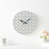 Grande Horloge Ronde Rétro Starburst Atomique des Années 1950 & Atomes (Maison)