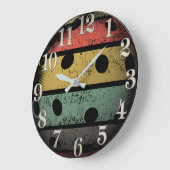 Grande Horloge Ronde Rétro style Distressed Pickleball (Angle)