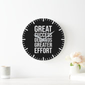 Grande Horloge Ronde Réussite Exige Effort - Gymnase, Hustle, Succès (Maison)