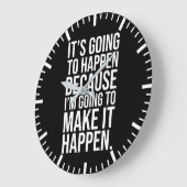 Grande Horloge Ronde Réussite - Succès, Gymnase, Hustle, Grind (Angle)