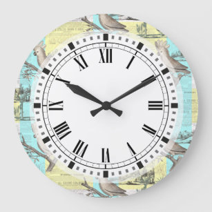 Grande Horloge Ronde Rêve de Cockatoo tropical