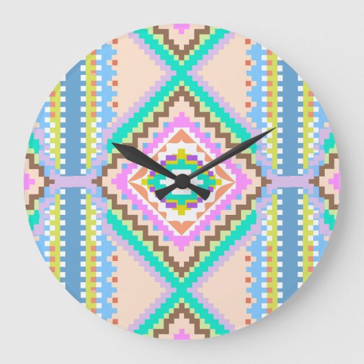 Grande Horloge Ronde Rêve pastel électrique kaléidoscope (Recto)