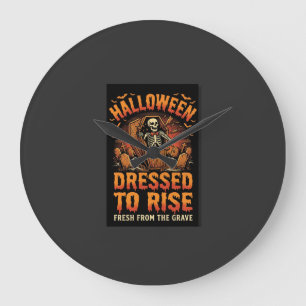 Grande Horloge Ronde Réveil de costume de cimetière d'Halloween