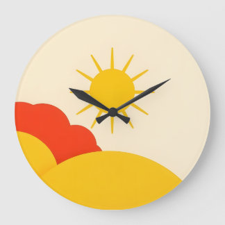 Grande Horloge Ronde Réveil Lever du Soleil