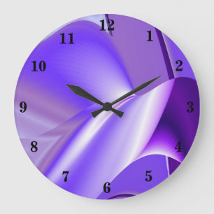 Grande Horloge Ronde Rêves arc-en-ciel à fleurs violettes