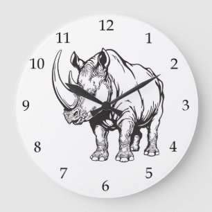 Grande Horloge Ronde rhinocéros ou rhinocéros
