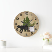 Grande Horloge Ronde River Country Silhouette Bear Charming (Maison)