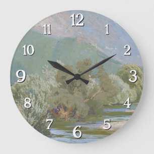 Grande Horloge Ronde Rivière Aniene Paysage Art Nouveau époustouflant