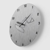 Grande Horloge Ronde Robebarder brushed metal-look (Angle)