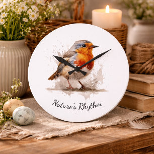 Grande Horloge Ronde Robin de Jardin de charme, coutume