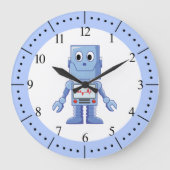 Grande Horloge Ronde Robot bleu (Recto)