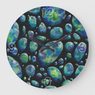 Grande Horloge Ronde Roches Turquoise dans l'espace Oeuvre originale