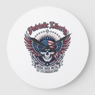 Grande Horloge Ronde Rocker du bandana patriotique Méta musique Old Glo