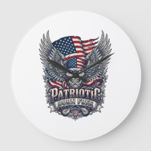 Grande Horloge Ronde Rocker du bandana patriotique Méta musique Old Glo