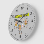 Grande Horloge Ronde Rocks de Cribbage (Angle)