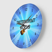 Grande Horloge Ronde Rocks de retraite avec guitare (Angle)