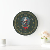Grande Horloge Ronde Rococo mermaid art (Maison)
