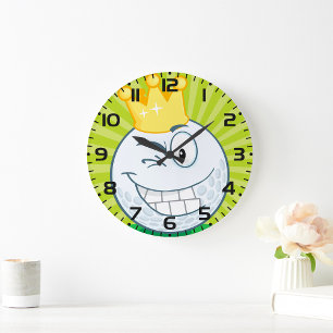 Grande Horloge Ronde Roi drôle de balle de golf Roi du golf