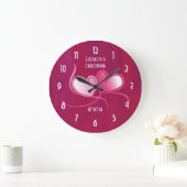 Grande Horloge Ronde Romantique 2 Coeurs Mariage Date Keepsaké (Maison)