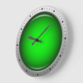 Grande Horloge Ronde Rond vert brillant (Angle)