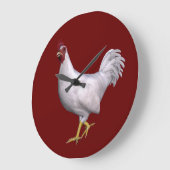 Grande Horloge Ronde Rooster blanc (Angle)