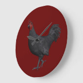 Grande Horloge Ronde Rooster noir (Angle)