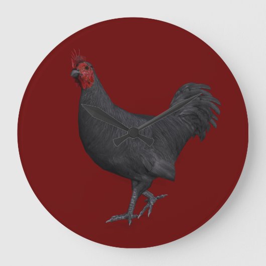 Grande Horloge Ronde Rooster noir (Recto)