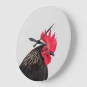 Grande Horloge Ronde Rooster noir (Angle)