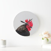 Grande Horloge Ronde Rooster noir (Maison)