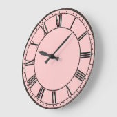 Grande Horloge Ronde Rose avec Vintage noir (Angle)