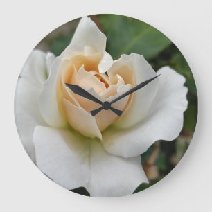 Grande Horloge Ronde Rose Blanche
