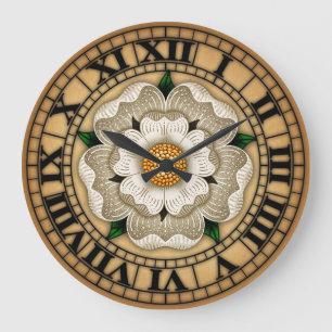 Grande Horloge Ronde Rose blanche de York
