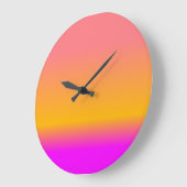 Grande Horloge Ronde Rose Chaud Blush Orange Jaune ombre Gradient (Angle)