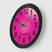 Grande Horloge Ronde Rose chaud et noir (Angle)