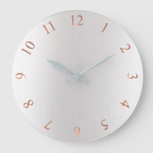 Grande Horloge Ronde Rose de cuivre Parties scintillant or gris argent 