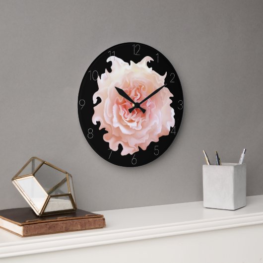 Grande Horloge Ronde Rose ébouriffée (Bureau)