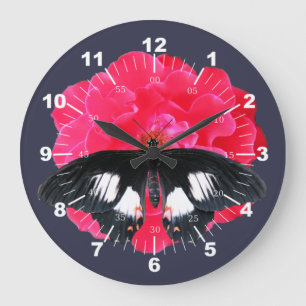 Grande Horloge Ronde Rose et Swallowtail