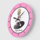 Grande Horloge Ronde Rose et White Rock et Roll Girl (Angle)