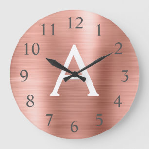 Grande Horloge Ronde Rose Gold Metallic Monogram Nom & Initiation