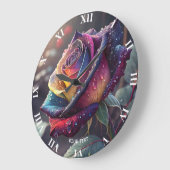 Grande Horloge Ronde Rose jaune mignonne Imaginaire (Angle)