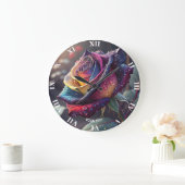 Grande Horloge Ronde Rose jaune mignonne Imaginaire (Maison)