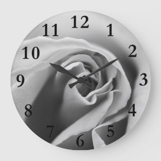 Grande Horloge Ronde Rose noir et blanc