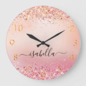 Grande Horloge Ronde Rose or blush rose parties scintillant nom de pous (Recto)