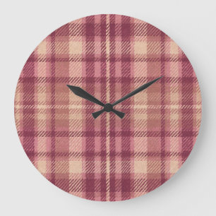 Grande Horloge Ronde Rose Poussiéreux Chauds Roses Atténuées Carreaux