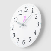 Grande Horloge Ronde Rose Ribbon Breast Cancer Awareness | Wall Clock (Angle)