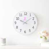Grande Horloge Ronde Rose Ribbon Breast Cancer Awareness | Wall Clock (Maison)