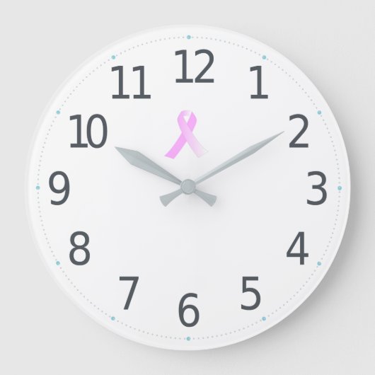 Grande Horloge Ronde Rose Ribbon Breast Cancer Awareness | Wall Clock (Recto)